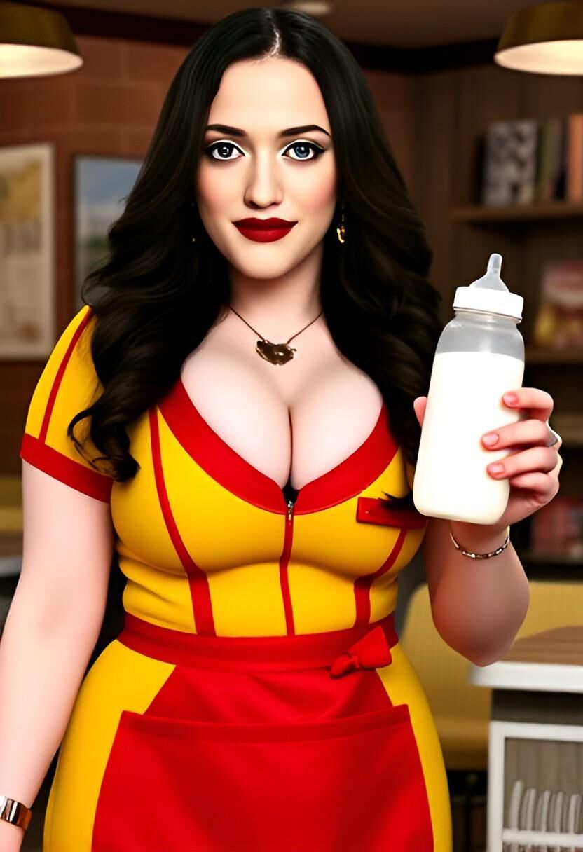 Kat dennings max black holding breastmilk broke girls