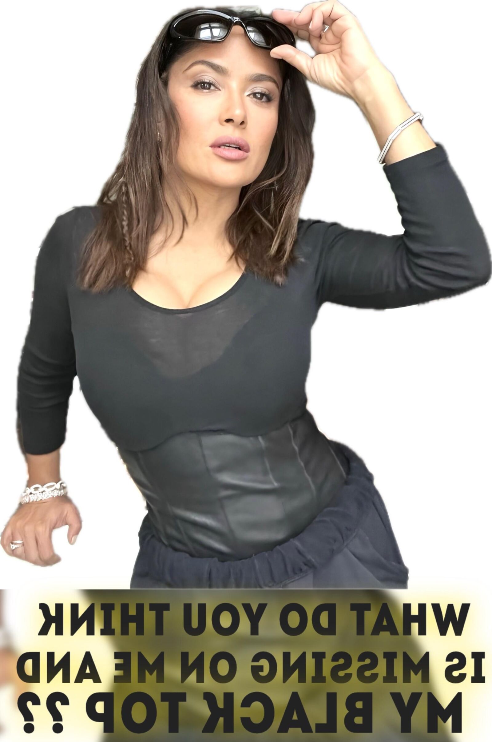 Die vollbusige MILF-Göttin Salma Hayek, erstklassiges Tittenfickmaterial