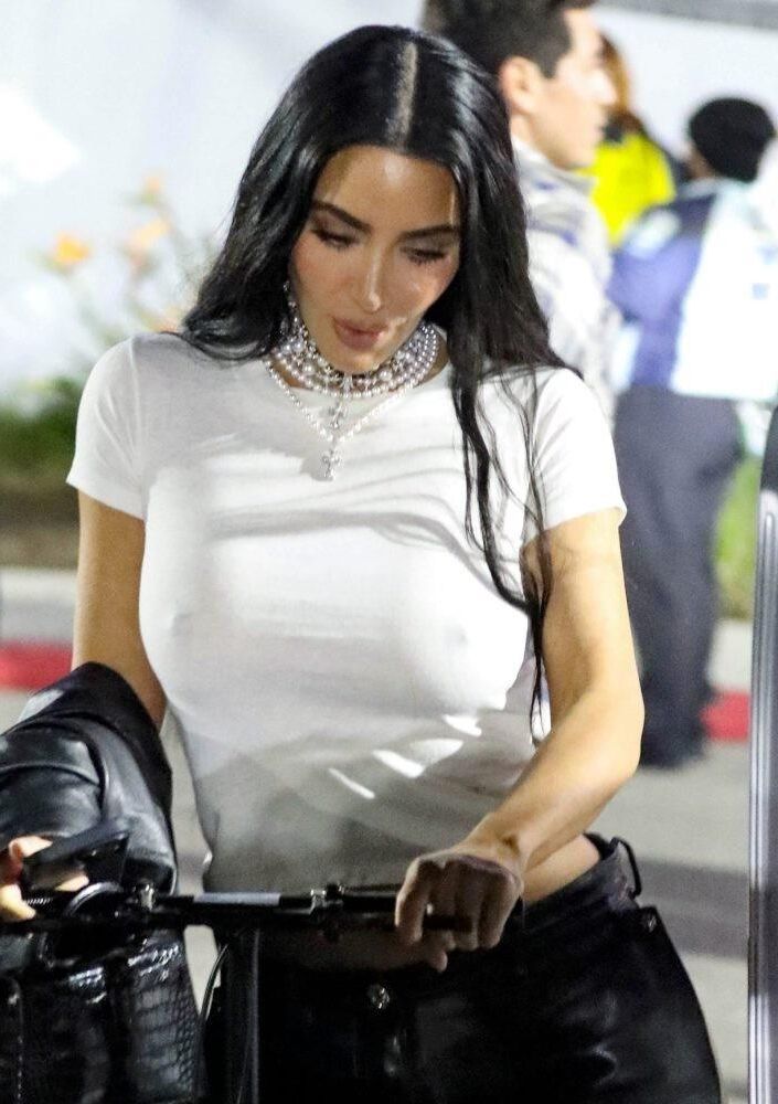 KIM KARDASHIAN’S NIPPLES TAKE OVER: SHEER BRALESS LOOK AT 