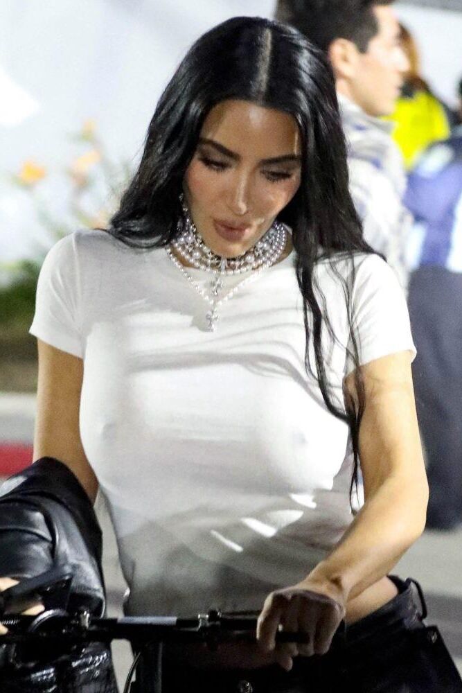 KIM KARDASHIAN’S NIPPLES TAKE OVER: SHEER BRALESS LOOK AT 