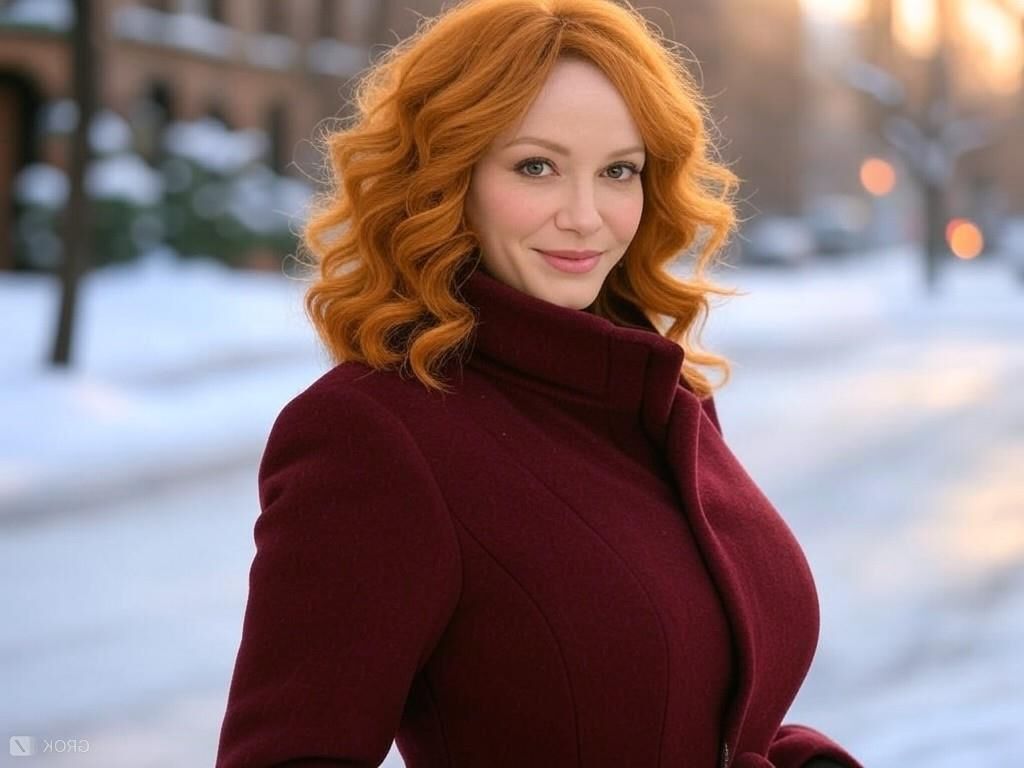 Christina hendricks atriz peituda grok ai mistura de peitos enormes