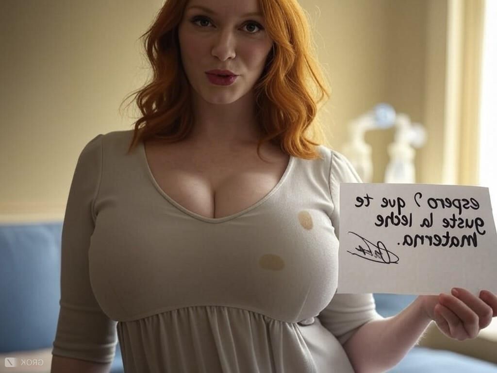 Christina hendricks grok ai leche milk mensagem atriz peituda