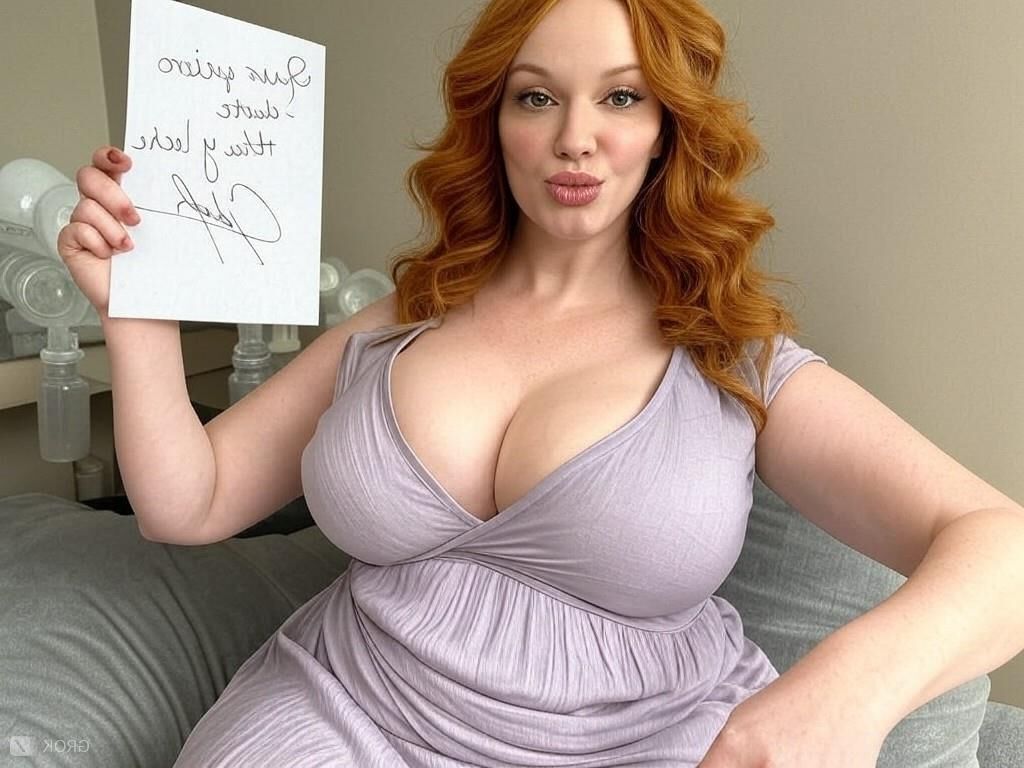 Christina hendricks grok ai leche milk mensagem atriz peituda