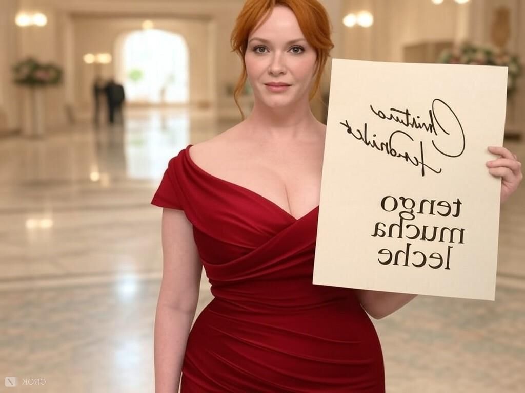 Christina hendricks grok ai leche milk mensagem atriz peituda