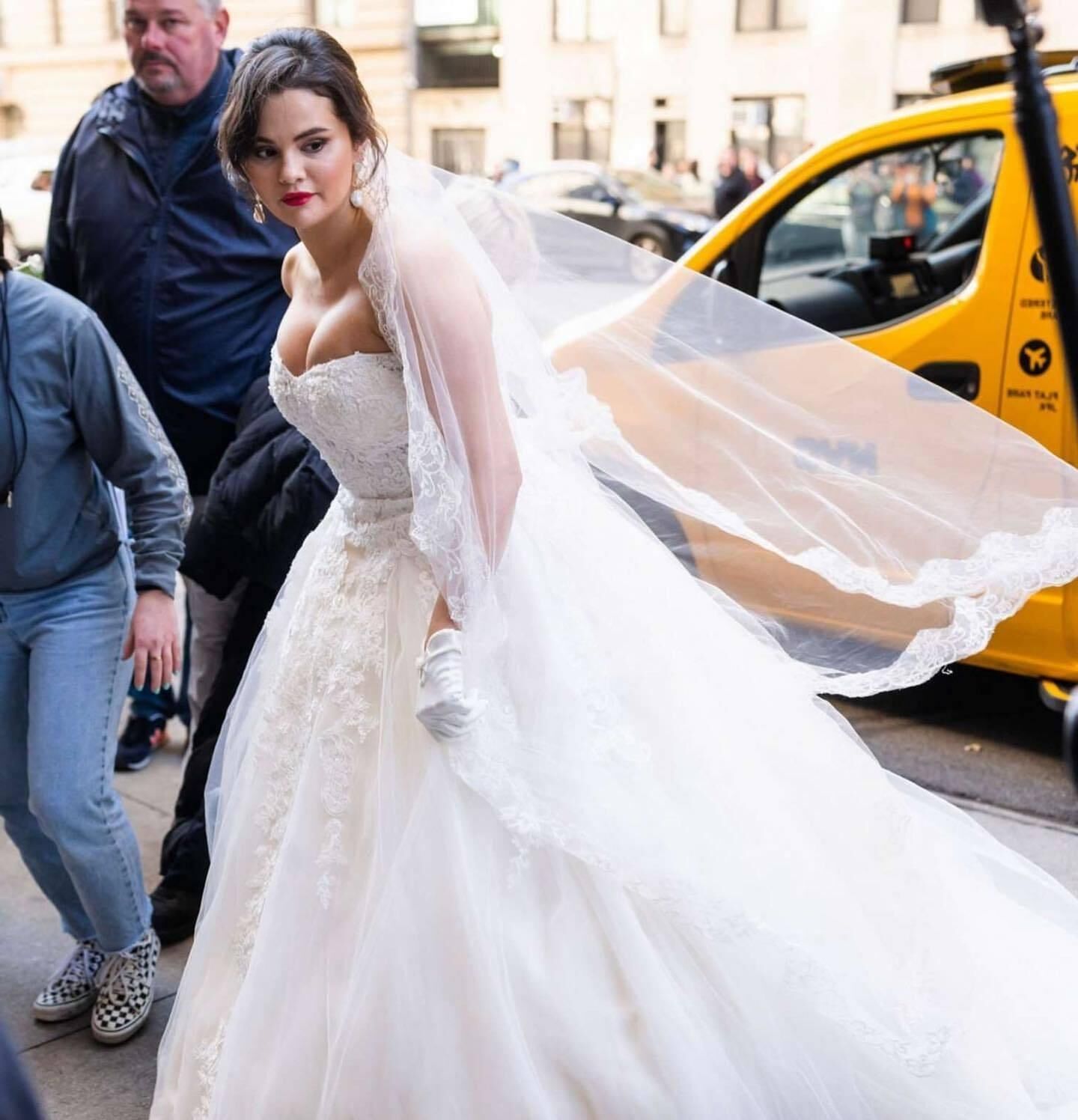 SELENA GOMEZ STUNS IN A WEDDING DRESS FILMING 