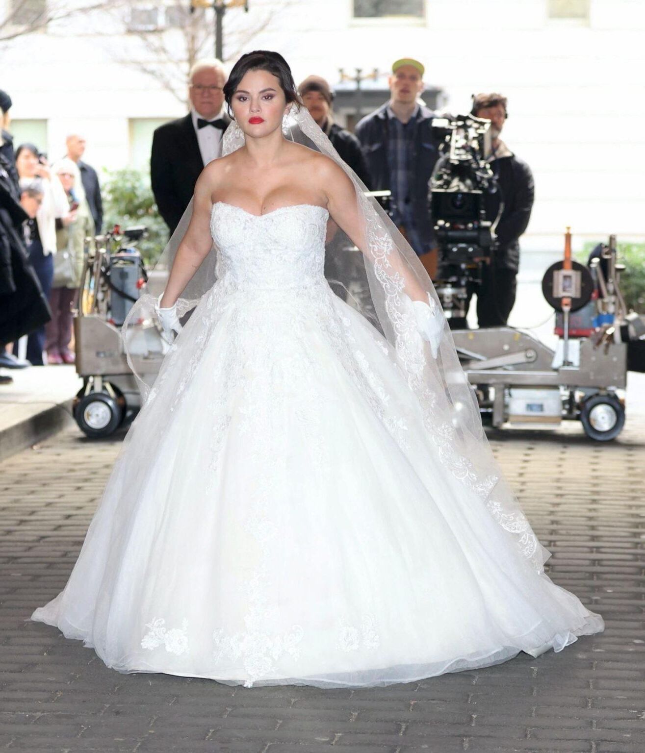 SELENA GOMEZ STUNS IN A WEDDING DRESS FILMING 