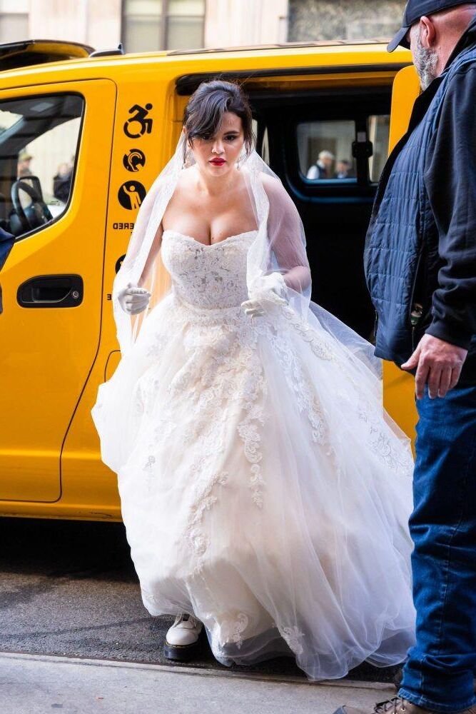 SELENA GOMEZ STUNS IN A WEDDING DRESS FILMING 