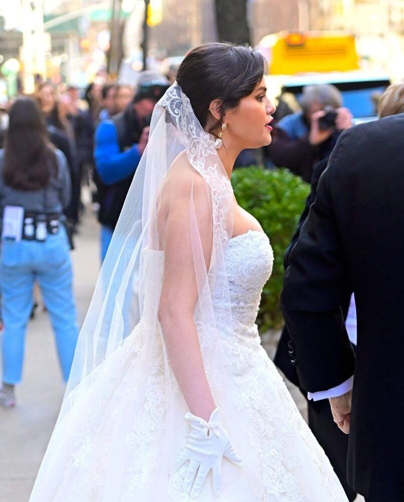 SELENA GOMEZ STUNS IN A WEDDING DRESS FILMING 