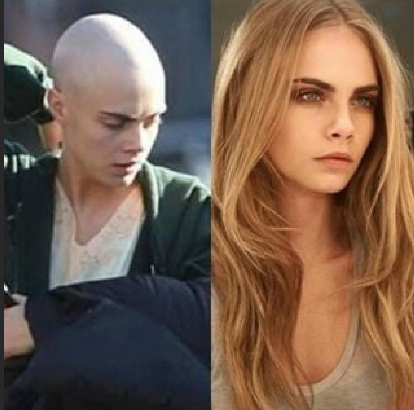 Cara Delevingne Big Bald Shiny Head