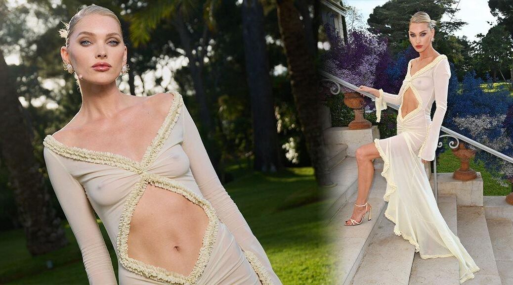 Elsa Hosk Boobs Mamilos Vestido Puro Amfar Cannes