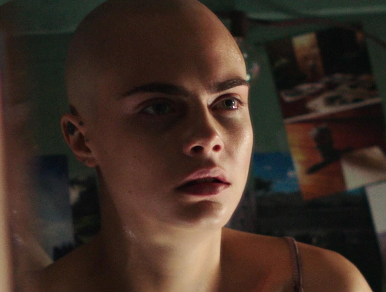 Cara Delevingne Big Bald Shiny Head