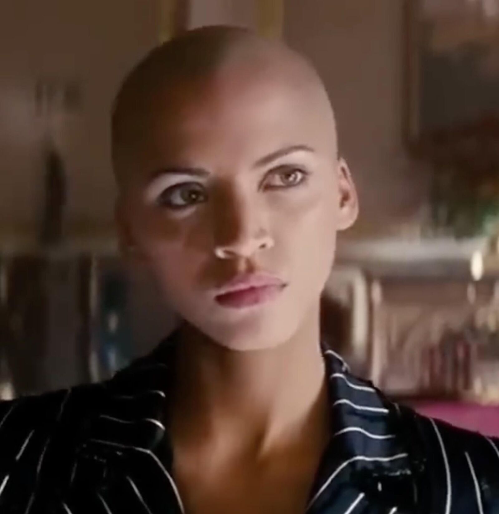 Noemie Lenoir Taking Wig Off To Reveal Her Bald Head !