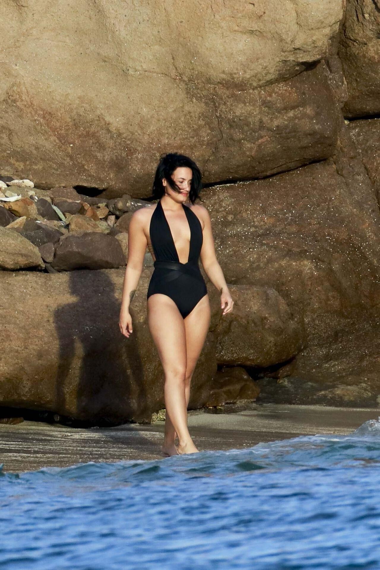 Demi Lovato portant un maillot de bain à Saint-Barts