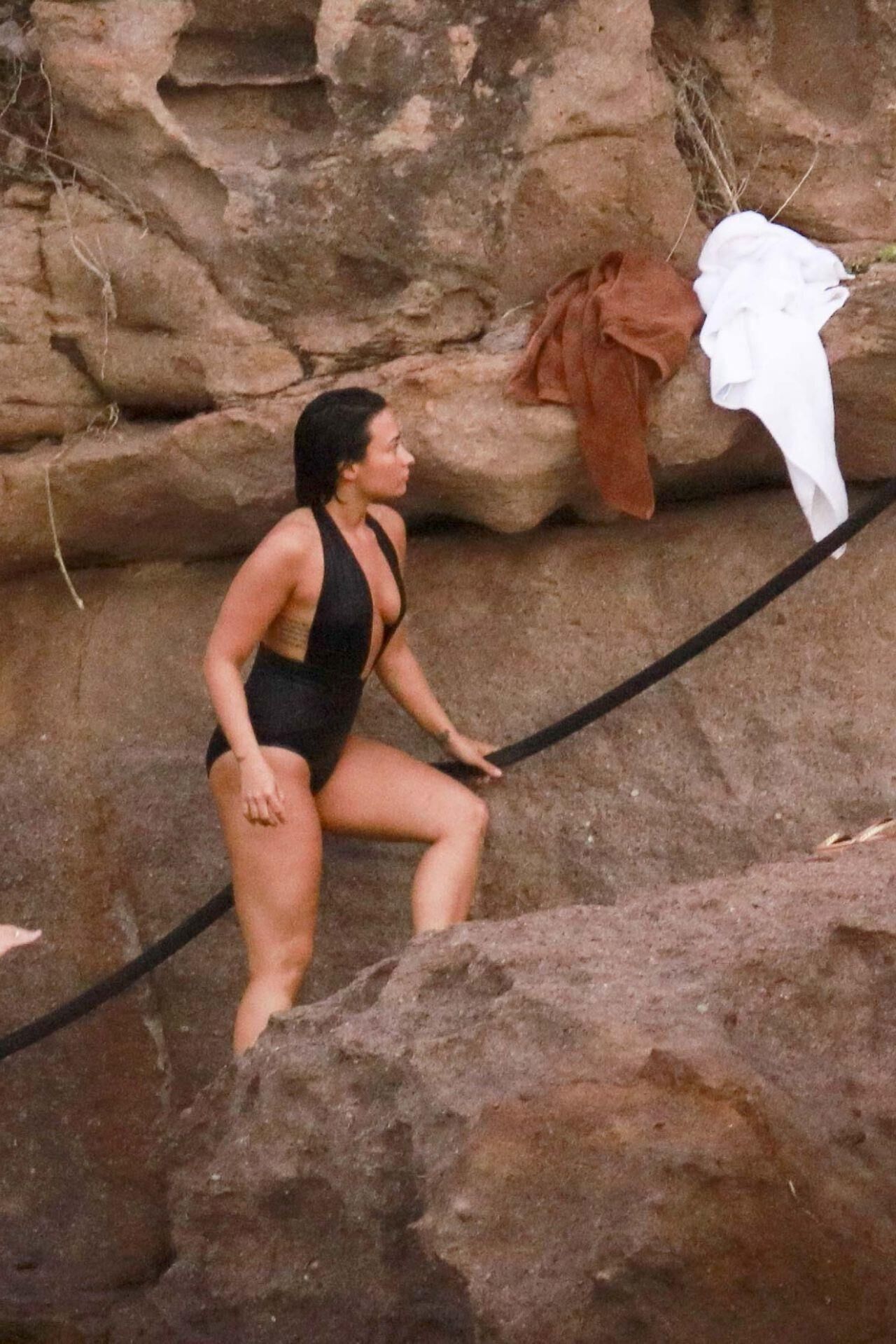 Demi Lovato Wearing a Swimsuit in St. Barts