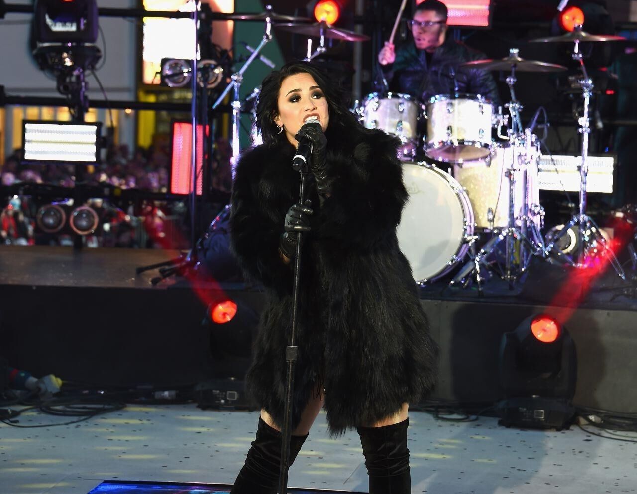 Demi Lovato Performing in Times Square, NY