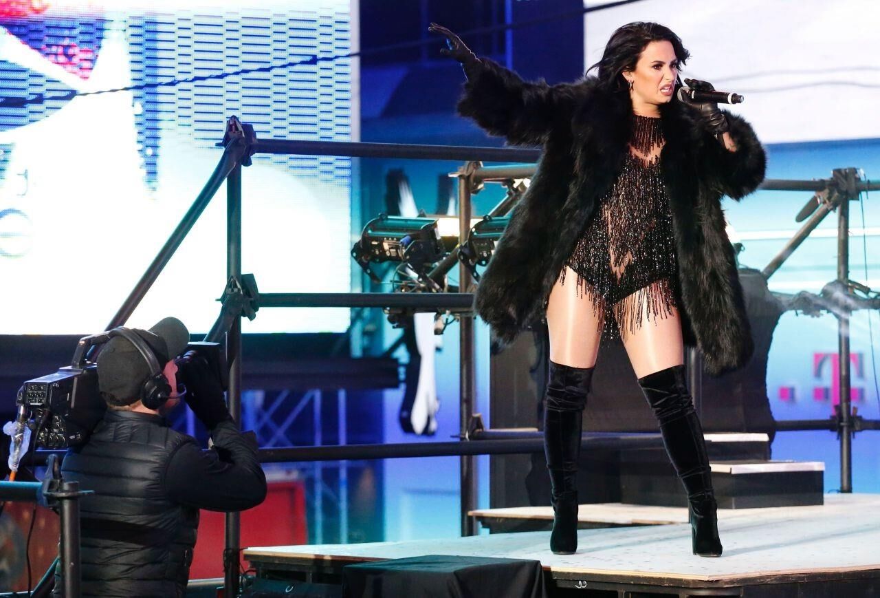 Demi Lovato Performing in Times Square, NY