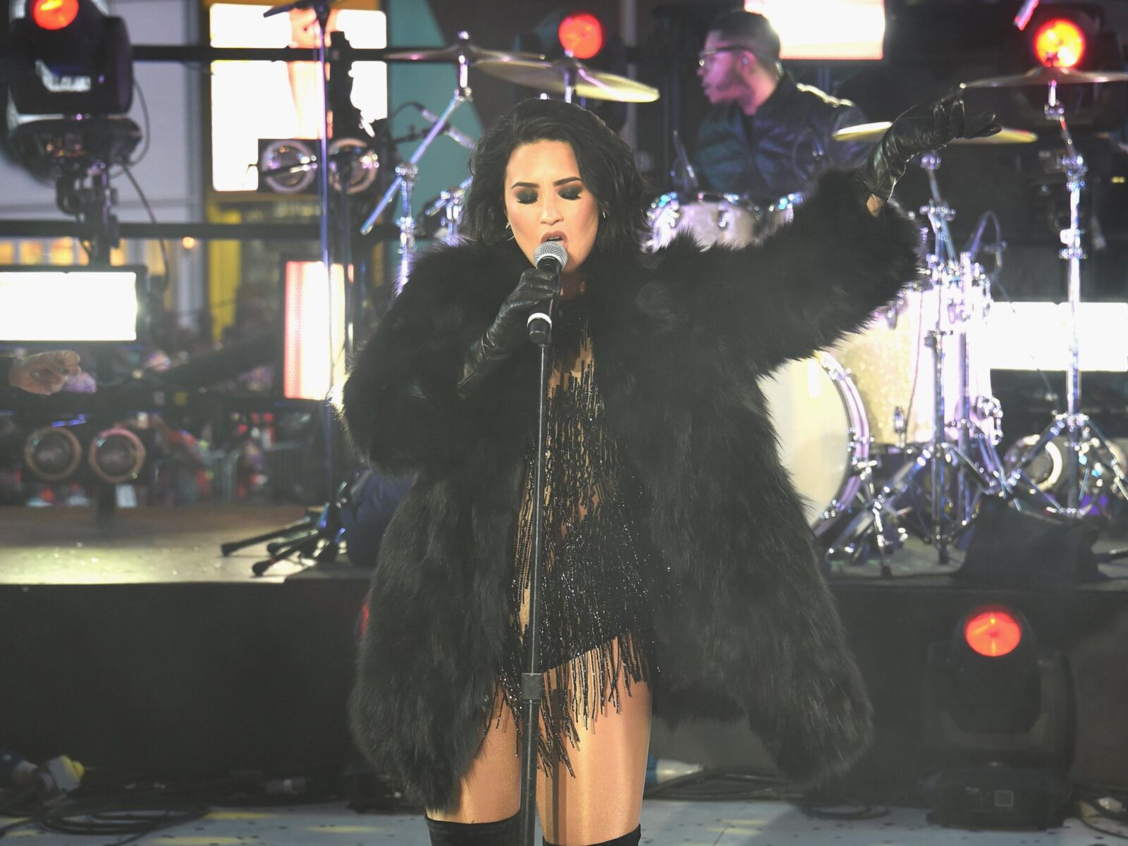 Demi Lovato Performing in Times Square, NY