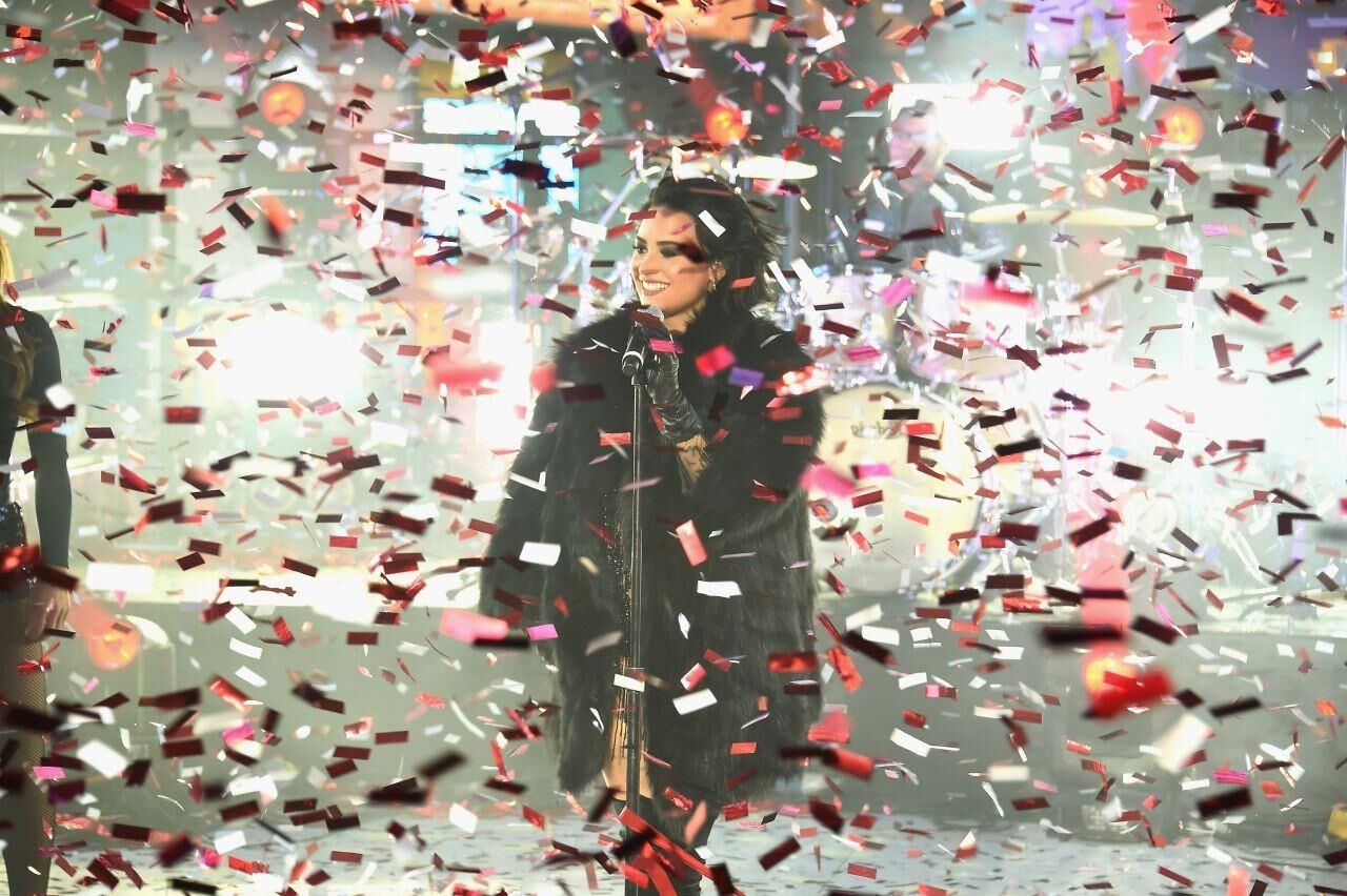 Demi Lovato Performing in Times Square, NY