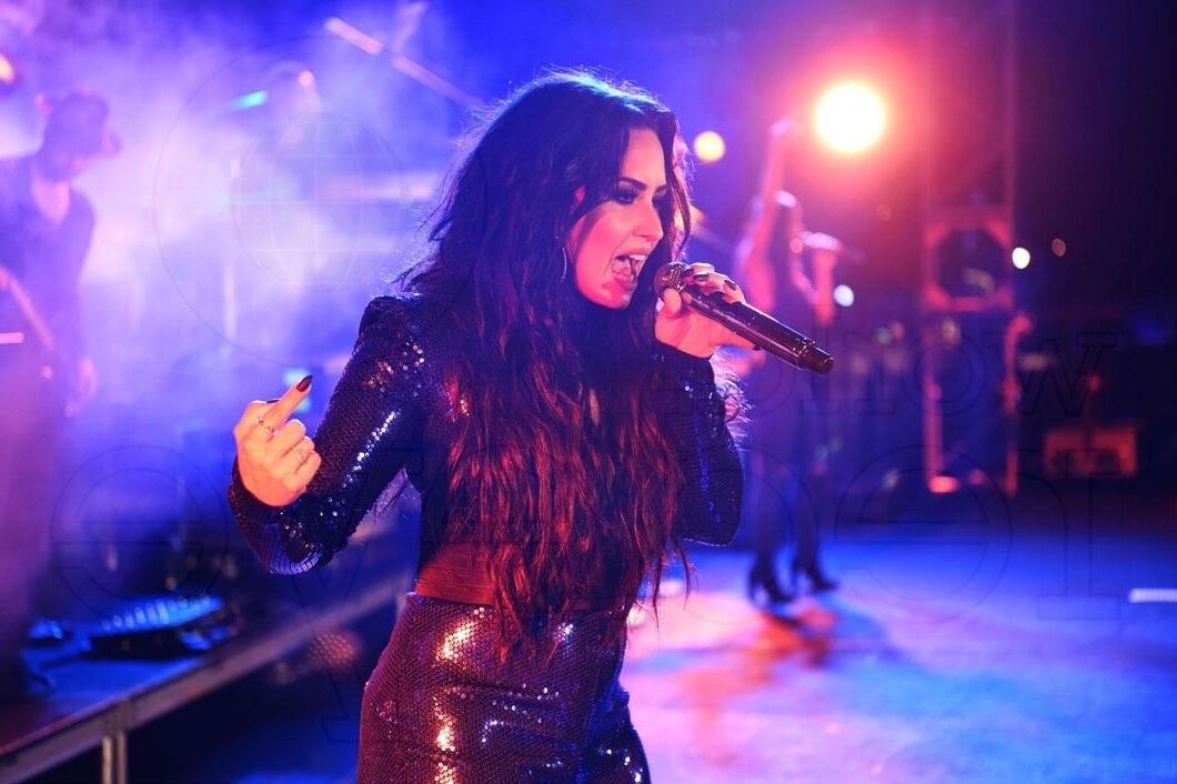 Demi Lovato performing at Fontainebleau Poolside New Years