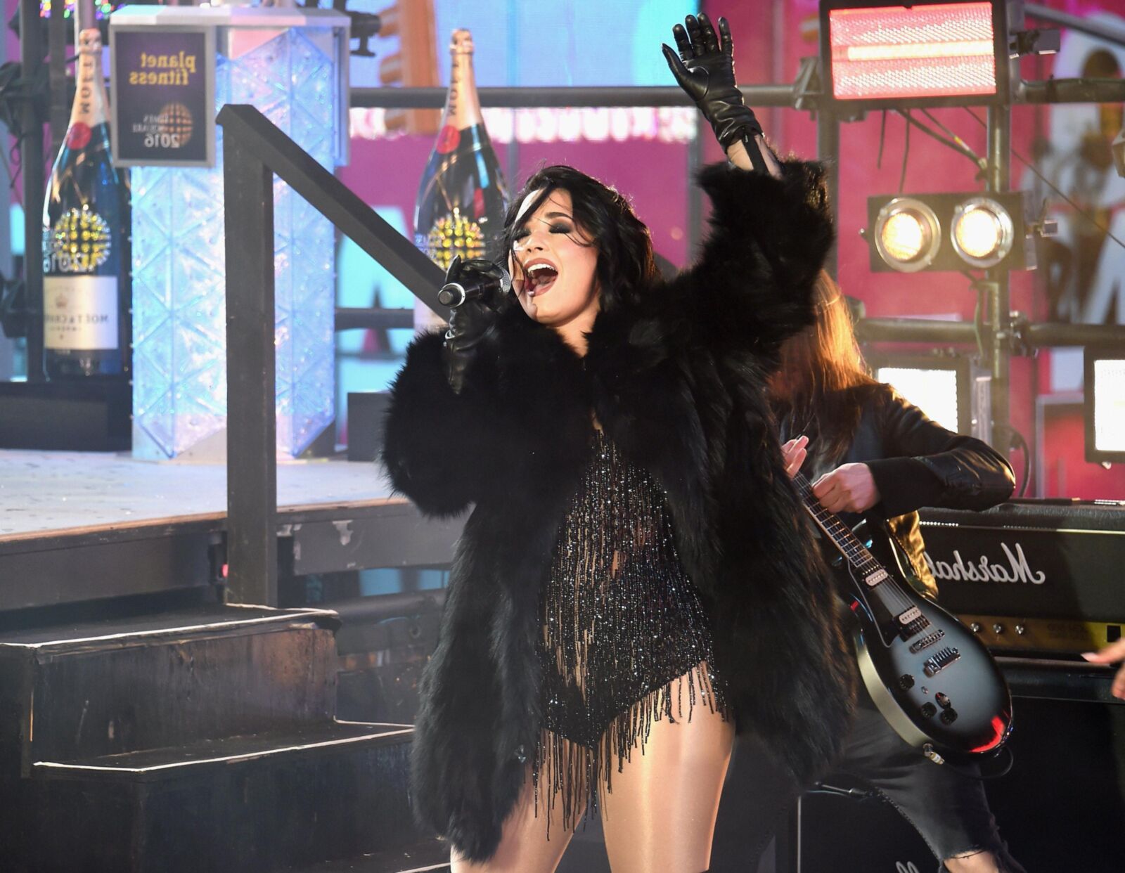 Demi Lovato Performing in Times Square, NY