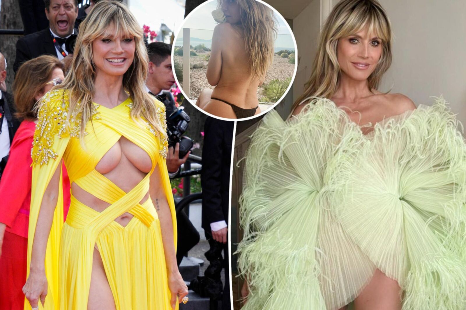 Heidi klum em vestido amarelo