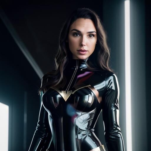 Gal gadot à l'air sexy en latex