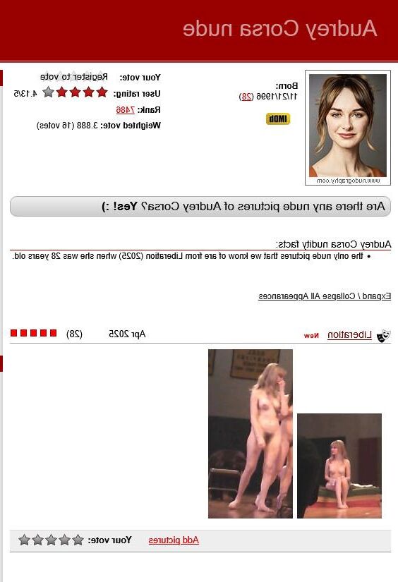 Nude US -Bühnen- und Bildschirmschauspielerin Audrey Corsa