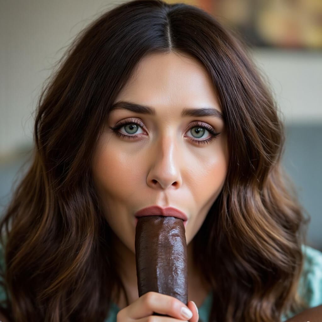 Elizabeth Olsen chupando BBC