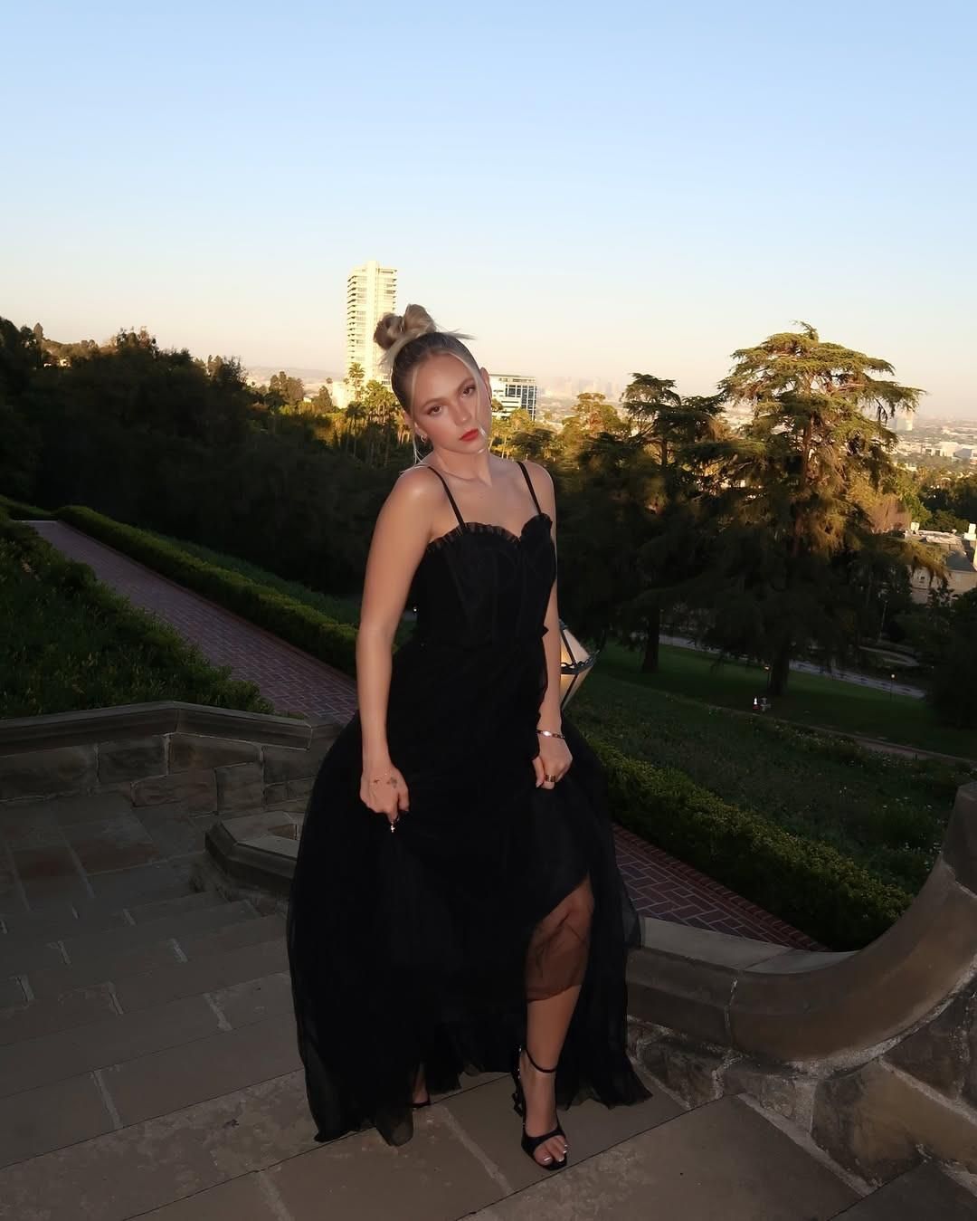 Jordyn Jones elegant black dress