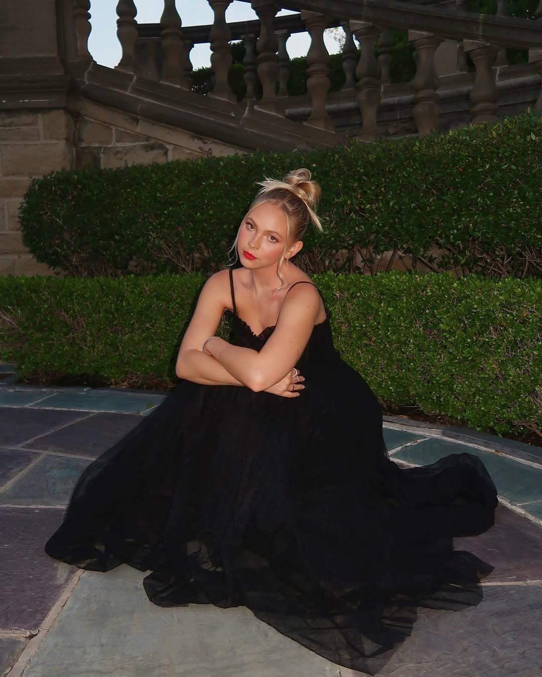 Jordyn Jones elegant black dress