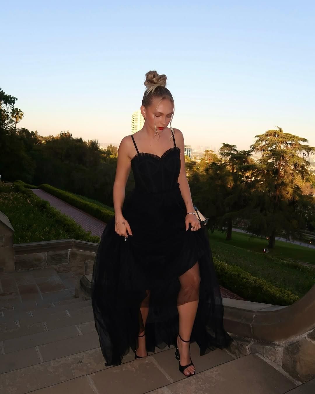 Jordyn Jones elegant black dress