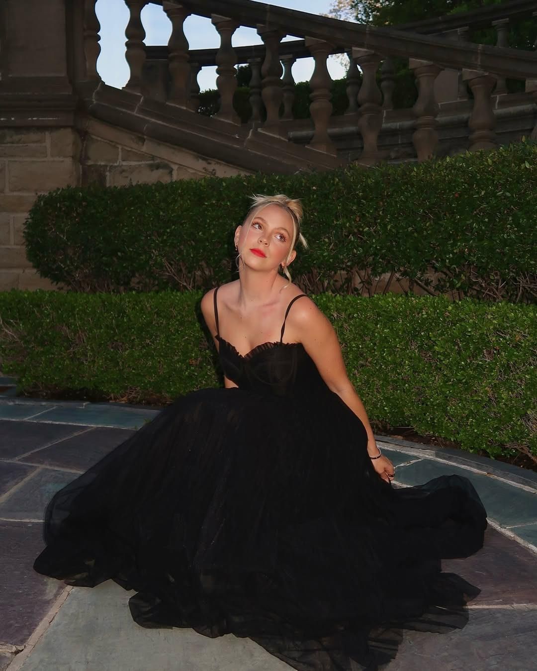 Jordyn Jones elegant black dress