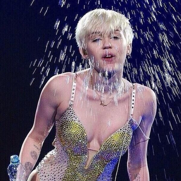 Miley Cyrus pegging spitting pissing