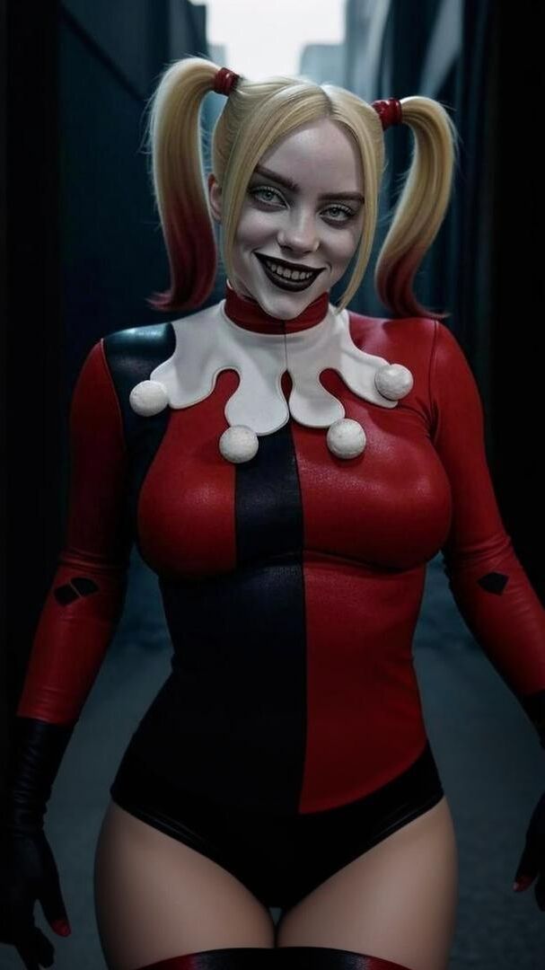 Billie Eilish Harley Quin Cosplay A.I.
