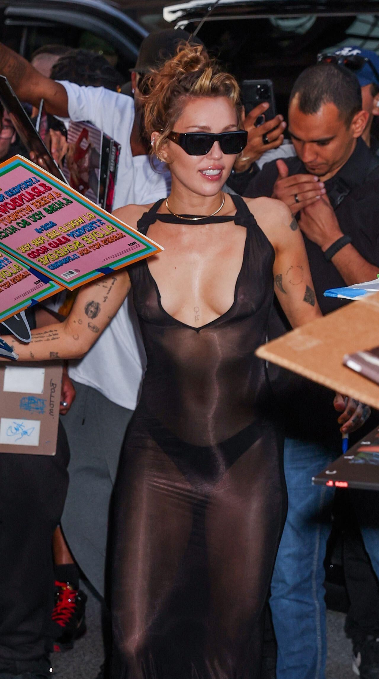 Miley Cyrus Sheer Dress NYC Return