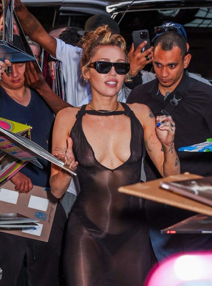Miley Cyrus Sheer Dress NYC Return