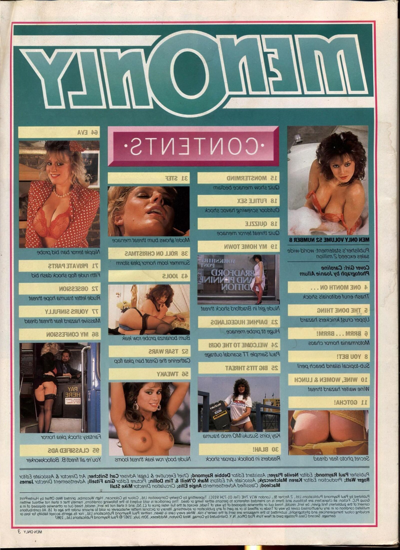 男性のみのボリューム番号（）