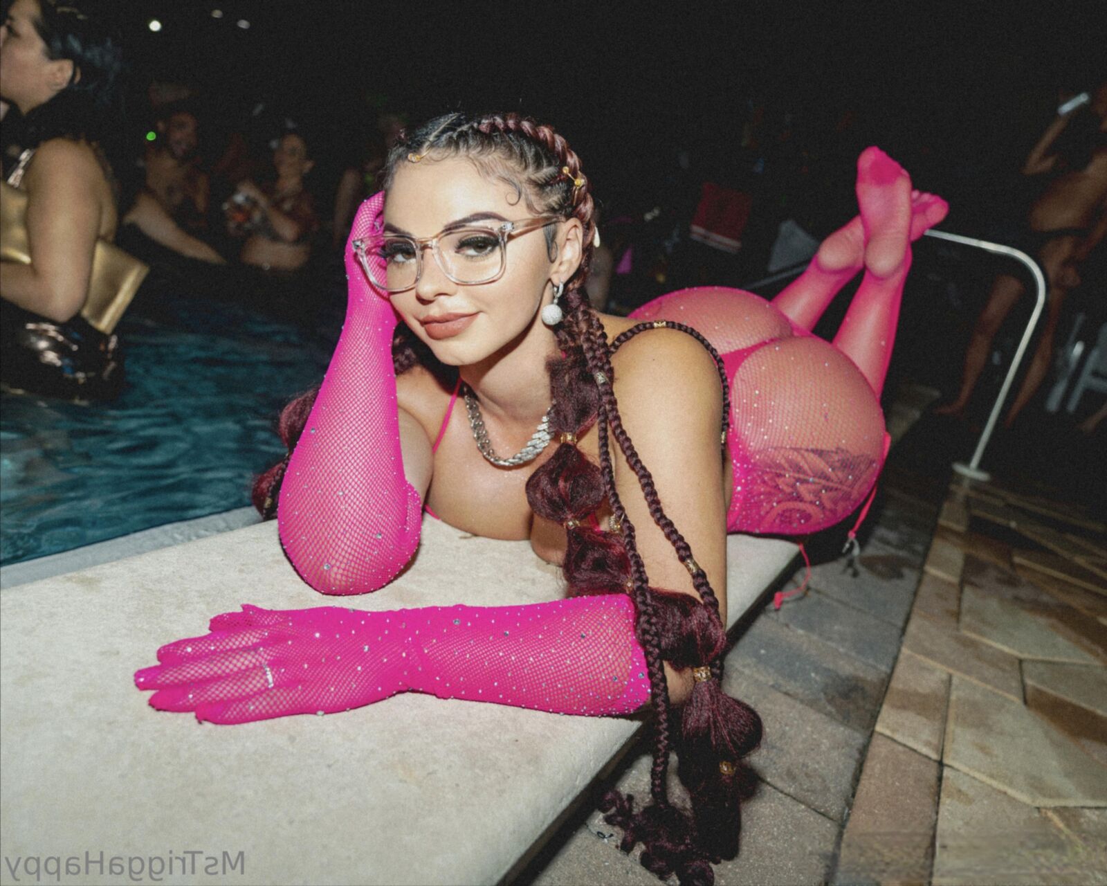 Ms T Big Butt Big Tits Tattooed Anal Sexy Girl with Glasses Mixe
