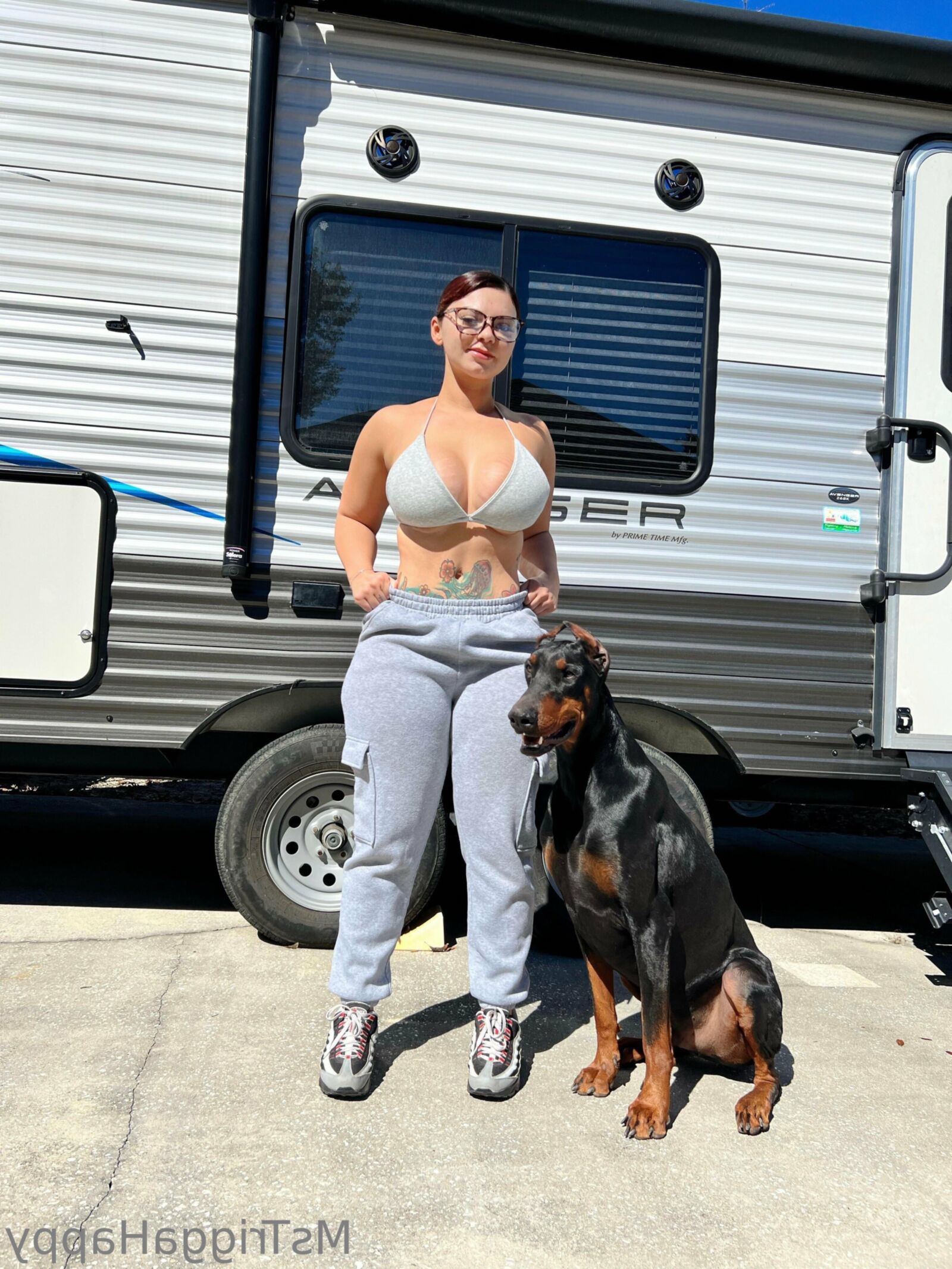 Ms T Big Butt Big Tits Tattooed Anal Sexy Girl with Glasses Mixe
