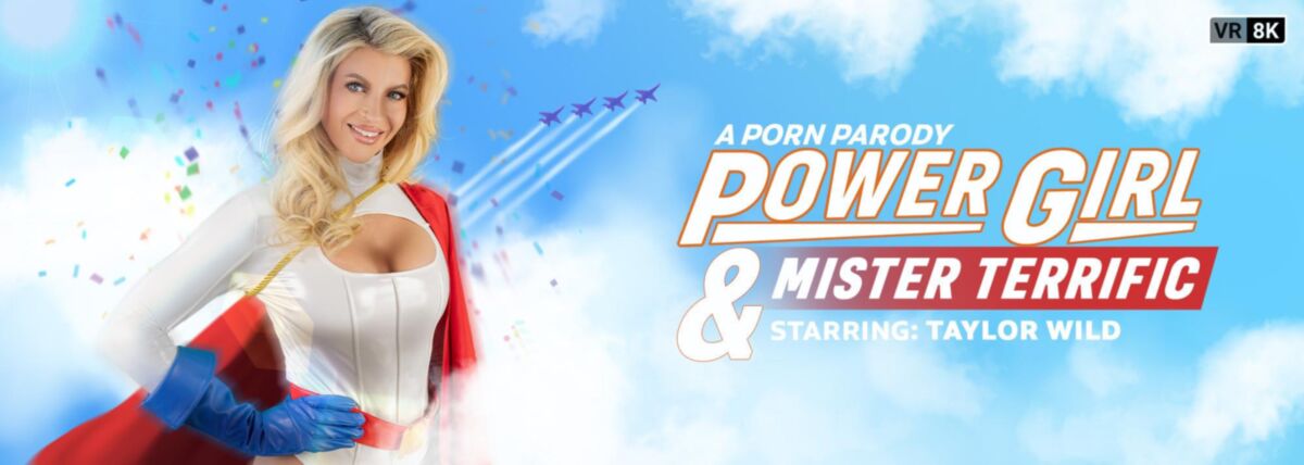 Taylor Wild yo Power Girl and Mister Terrific, A Porn Parody