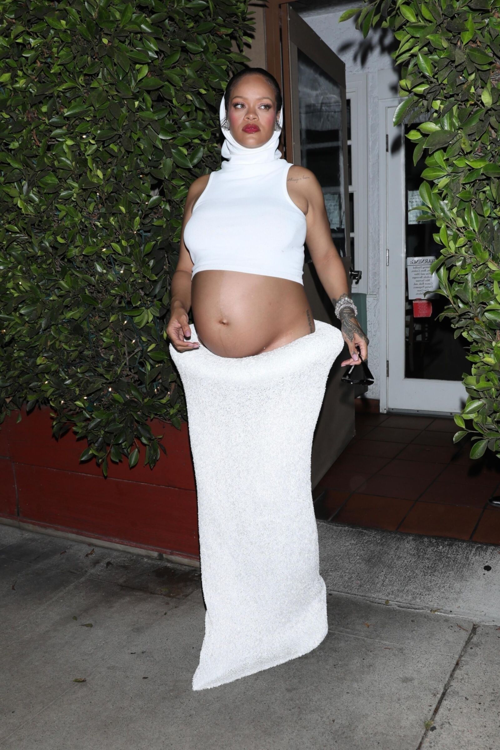 Rihanna was spotted arriving at Giorgio Baldi in Santa Monica