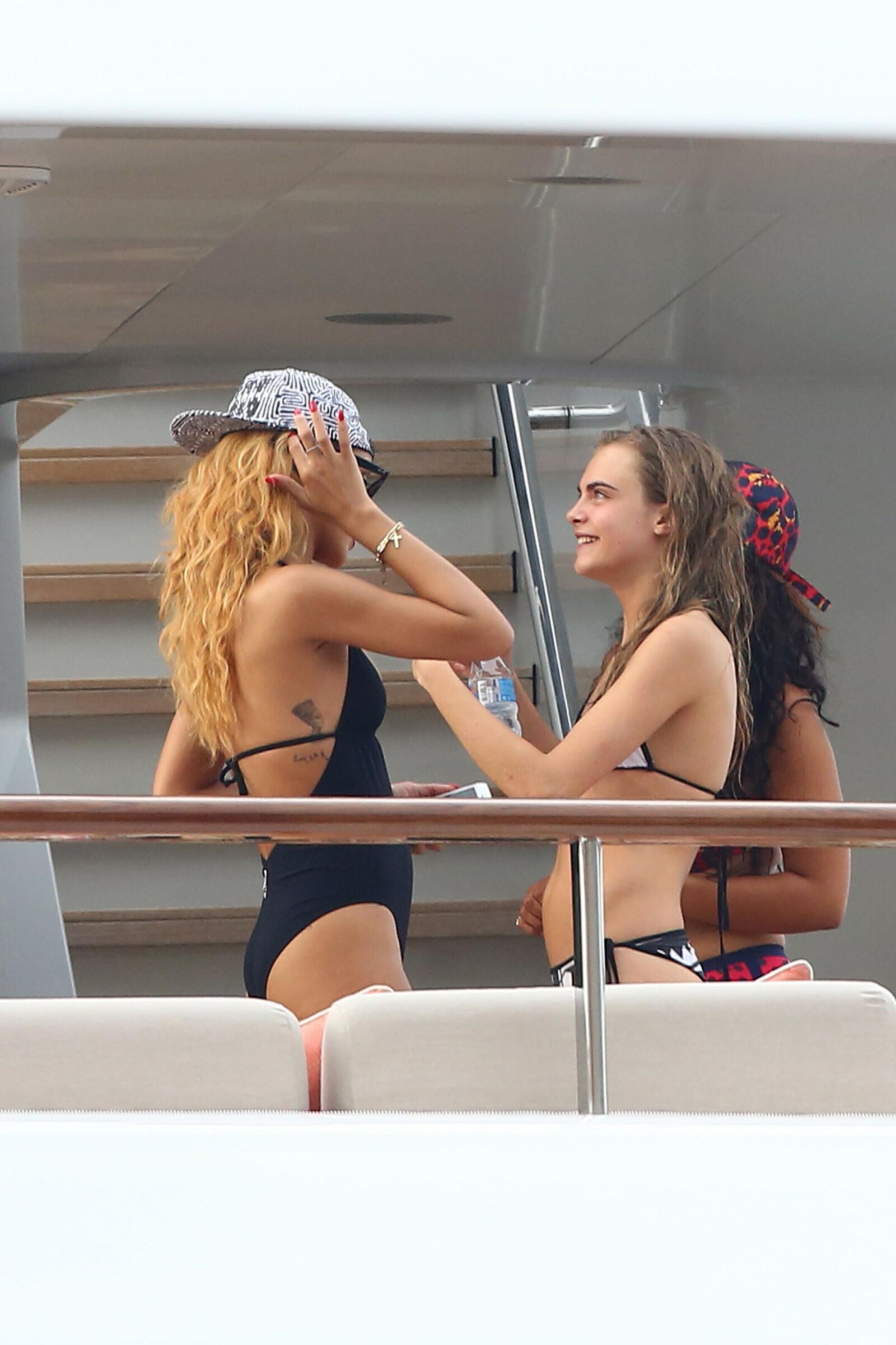 Rihanna in a swimsuit on a yacht in Monaco Jul th 