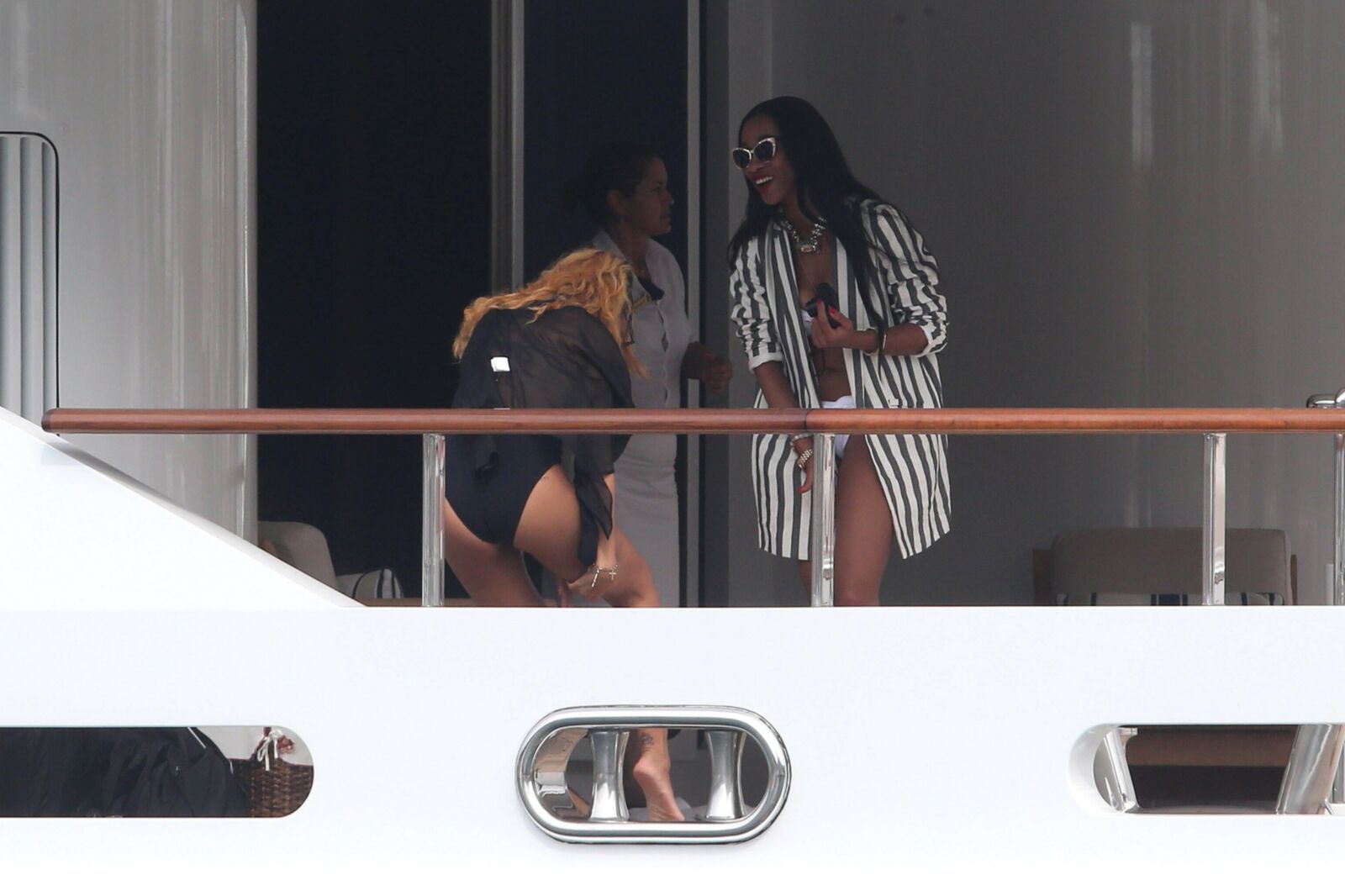 Rihanna in a swimsuit on a yacht in Monaco Jul th 